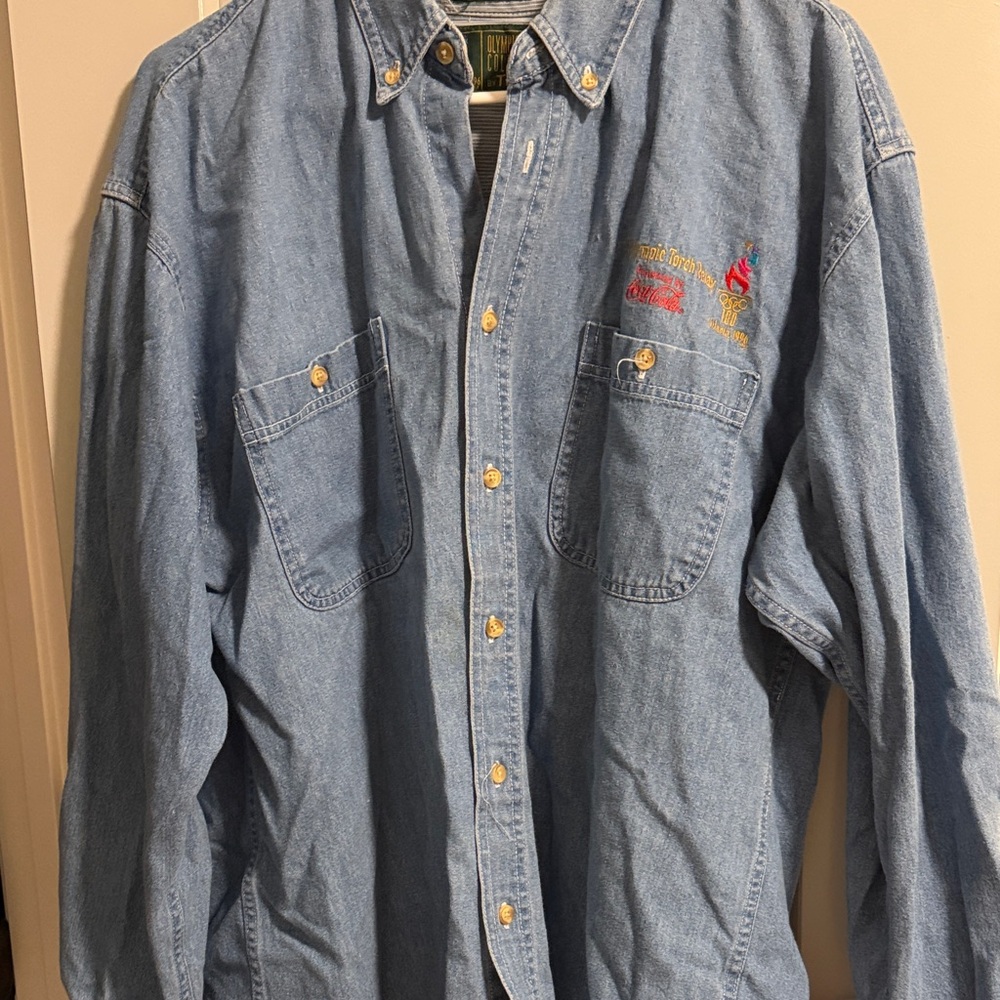 Vintage Olympic Light Blue Denim Shirt